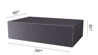 Platinum Aerocover tuinsethoes L340 x B190 x H85 cm   Antraciete rechthoekige ademende tuinsethoes