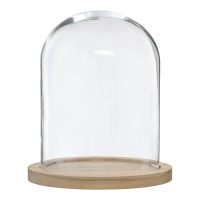 Atmosphera Glazen Stolp H29,5 cm   Decoratiestolp   Met houten basis   Hoog