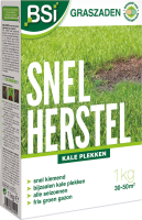 BSI graszaad 1kg tot 50m²   Snel Herstel gecoat   voor het bijzaaien van kale plekken