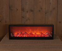 LED sfeerhaard   zwart   L60 x B20 x H10 cm   ledverlichting met vlameffect   met timer   werkt op batterijen