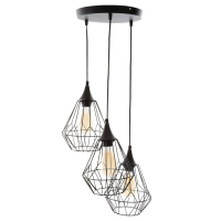 Atmosphera Industriële Hanglamp Kaore   24x80 cm   Zwart Metaal