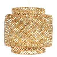 Atmosphera Liby Hanglamp   Bamboe Naturel   Ø40 x H38 cm