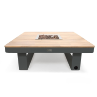 Happy Cocooning Horizon 95 Vuurtafel   95x95x24 cm   Smokey Anthracite   Acaciahout