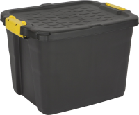 Practo Home opbergkoffer kunststof zwart   40x50x35cm   42 liter