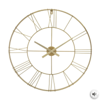 Atmosphera 3D Wandklok Vintage Phil Or   Ø 70 cm   Goudkleurig Metaal