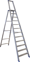 Escalo sparta aluminium   Industriële aluminium trapladder met beugel   12 treden