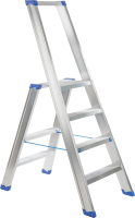 Escalo sparta aluminium   Industriële aluminium trapladder met beugel   4 treden