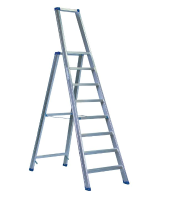Escalo sparta aluminium   Industriële aluminium trapladder met beugel   8 treden