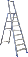 Escalo sparta aluminium   Industriële aluminium trapladder met beugel   9 treden
