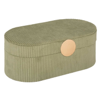 Atmosphera Enya Juwelendoos – 13x10x25 cm – Fluweel Groen – Spiegel – Uitneembaar Compartiment – Sieraden Organizer