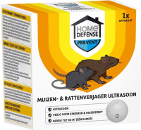 Home Defense Muizenverjager & Rattenverjager Ultrasoon   60m²   Pesticidevrij   Voor Één Kamer