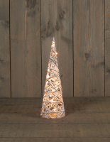 Anna's Collection   Verlichte jute kegelvormige boom met glitter   H40 cm   10 warm witte ledlampjes