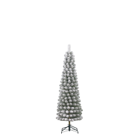 Black Box Charlton Pilar Frosted smalle kunstkerstboom   155 cm   groen   frosted   Diameter 48 cm   207 tips   metalen voet