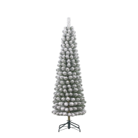 Black Box Charlton Pilar Frosted smalle kunstkerstboom   215 cm   groen   frosted   Diameter 56 cm   362 tips   metalen voet