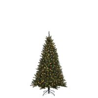 Black Box Toronto verlichte kunstkerstboom   120 cm   groen   Diameter 87 cm   100 ledlampjes   305 tips   metalen voet