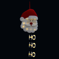 Hangende verlichte kerstman   L39 x B4 x H50 cm   warm witte ledlampjes   werkt op batterijen
