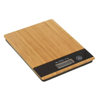 5Five Digitale Keukenweegschaal   Zwart/Bamboe   Max 5 kg