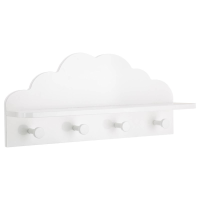 Atmosphera witte Patère Etagère met 4 Haken   4 Haken   12 mm Dikte