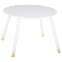 Atmosphera Douceur Ronde Kindertafel   Ø 60 cm   Wit met Dennenhouten Poten