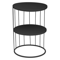 Atmosphera Bijzettafel Kobu – Zwart metaal   Diameter 36 x H52 cm