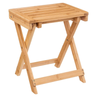 5Five Bijzettafel / Opvouwbare kruk   39,5x33,5x44 cm   Bamboe