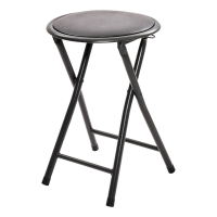 Zwarte opvouwbare PVC kruk   H45 x Ø30cm