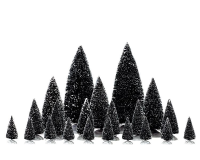 Lemax   set van 21 miniatuur kerstbomen   Accessoires
