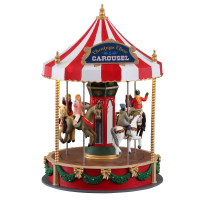 Lemax   'Christmas Cheer Carousel'   Verlichte attractie met animatie & muziek/geluid   Exclusief adapter (werkt ook op batterijen)