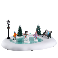 Lemax   'Frosty Goes Ice Skating'   Tafelstuk met animatie   Exclusief adapter (Werkt op batterijen)