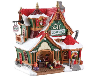 Lemax   'The Elf Workshop'   Verlicht gebouw   Exclusief adapter (werkt ook op batterijen)