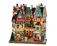 Lemax   'Tis The Season Shops'   Verlichte Facade   Exclusief adapter (Werkt op batterijen)