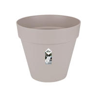 Elho bloempot Loft Urban Rond Wielen 40   Warm grijs (Grijs)   Diameter 39 x H 35 cm