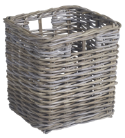 Practo Home mand rotan vierkant Rotan   Haardaccessoires   37x37x40cm   klein