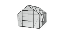 Vitavia Meridian 1 serre   11,5m²   met 6 mm polycarbonaat   Zwart