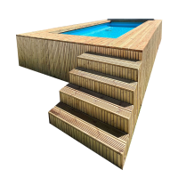Simpool 4   premium houten gesloten trap   B1396 x H1122 x D1454 mm
