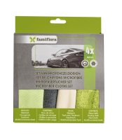 Famiflora set van 4 microvezeldoeken   Auto was set   Auto reinigingsset   30 x 40 cm