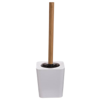 5Five Toiletborstel Natureo   38 cm   Wit/Bamboe   Vierkant