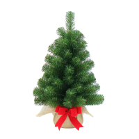 New Noble kunst (tafel)kerstboom   61 cm   groen   Diameter 41 cm   71 tips   jute zak