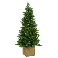 Norfolk kunst (tafel)kerstboom   137 cm   groen   Diameter 97 cm   903 tips   200 ledlampjes   houten box