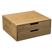 5Five Bamboe Capsulehouder en Koffiemachine Standaard   Lade met 5 Vakken   Beige