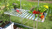 Vitavia opklapbaar schap voor serre/tuinkas   Aluminium   120 x 50 x 75 cm