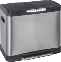 Practo Home pedaalemmer inox recycling mat inox   Huisafval   36x56x47cm   40 liter (2 x 20L)