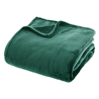 Atmosphera fleece plaid flanel uni 180 x 230 cm   Groen   100% fleece microvezel polyester   Machinewasbaar