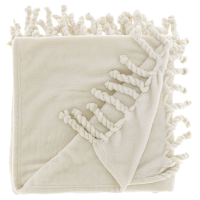 Unique Living fleece plaid 'Lieke'   130x160cm   Ivory