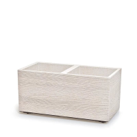 Prosperplast Madera Case Eco Wood Plantenbak   ECO Wit   77 cm   Met echt hout