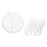 Secret de Gourmet Sangria en Punch Bowl Set   8 Delig   Glas   Inclusief 6 Glazen