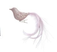Kurt S. Adler glinsterende roze vogel kerstornament   16 cm