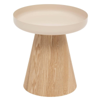 Atmosphera Hercyna Salontafel   Ø 40 x H42 cm   Beige Hout & Metaal