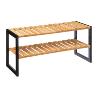 5Five Schoenenrek Bamboe   2 niveaus   70x26x34 cm   Stapelbaar