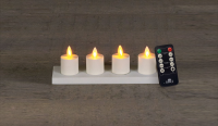 Anna's Collection   Oplaadbare led theelichtjes   wit   H6 x diameter 3,8 cm   set van 4 stuks   met afstandsbediening